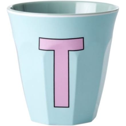 Rice melamine beker medium letter t mint