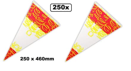 250x Snoepzak Party rood/geel 250 x 460mm