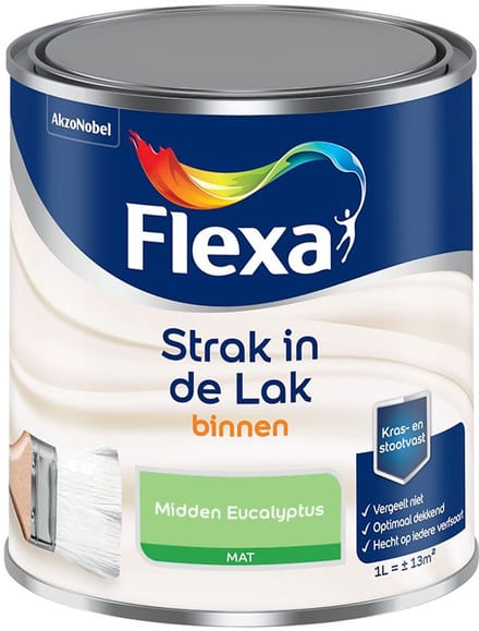Flexa - Strak In De Lak Binnenlak Mat - Midden Eucalyptus - Mengverf - 1 L