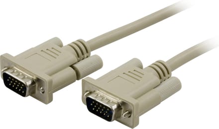DELTACO DEL-39A, VGA mannelijk naar VGA mannelijk, grijs – 2 meter