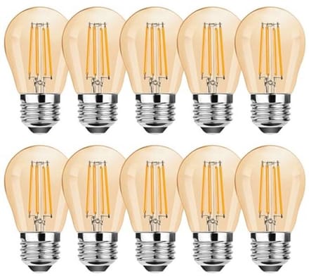 Dimbare E27 LED-lamp 4W - 2700K Warm Wit - Vervangt 35W Gloeilampen - Amber G45 - Set van 10
