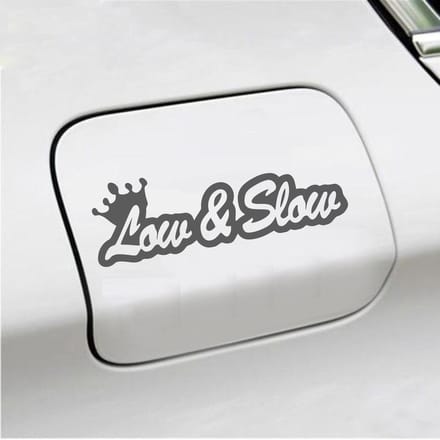 Bumpersticker - Low & Slow - 4,8 X 14,8 - Antraciet