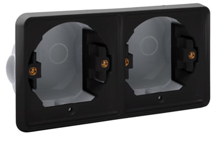 Niko - Hydro inbouwkader tweevoudig horizontaal zwart - 761-75000