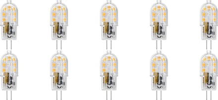 LED Lamp 10 Pack - Velvalux - G4 Fitting - Dimbaar - 2W - Helder/Koud Wit 6000K - Transparant | Vervangt 20W