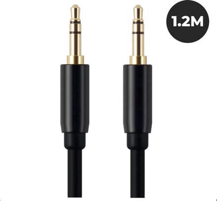 WiseQ 3.5mm AUX Kabel - Audiokabel met Mini Jack aansluiting - 1,2 Meter - zwart