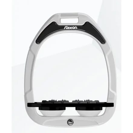 Platte Ultra Grip Stijgbeugels Wit/Zwart/Wit Flex-On Green Composite