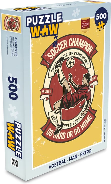 Puzzel Voetbal - Man - Retro - Legpuzzel - Puzzel 500 stukjes