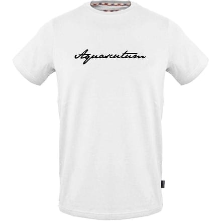 Aquascutum Heren Logo Geribd Kraag T-shirt (Wit)