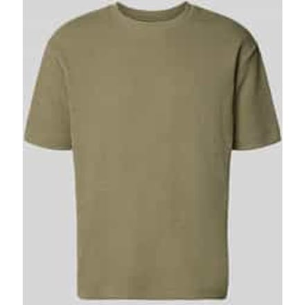 relaxed fit T-shirt van katoenmix in bouclé-look