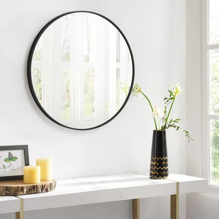 Bobbel Home - Metalen Spiegel Rond - 60 cm - Zwart