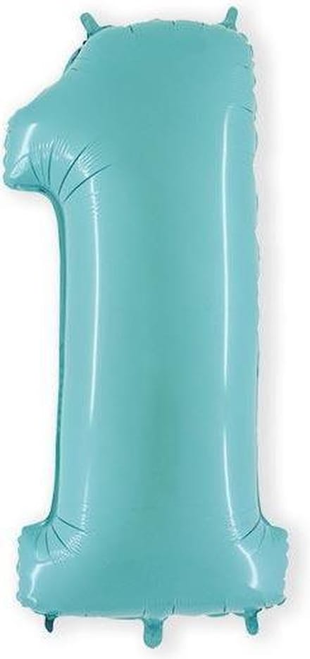 Folieballon cijfer '1' l.blauw (100cm)