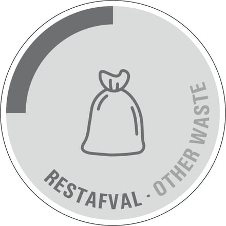 Restafval sticker - tweetalig 400 mm