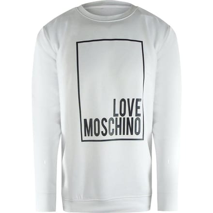 Love Moschino Heren Box Logo Sweatshirt (Wit)