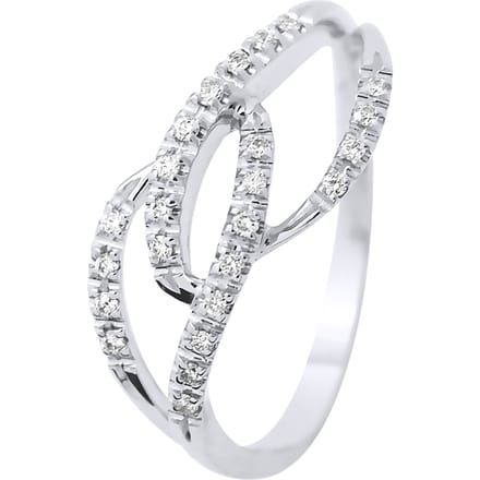Diamond Ring 0.12 Cts White Gold Jewelry