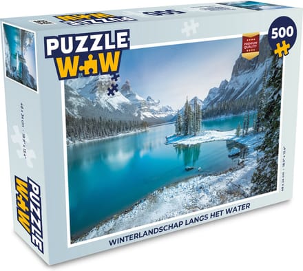 Puzzel Landschap - Sneeuw - Winter - Water - Berg - Legpuzzel - Puzzel 500 stukjes