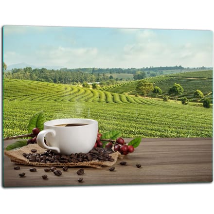 TMK ArtDeko - Snijplank - Glas - 52x40cm - Koffiemotief