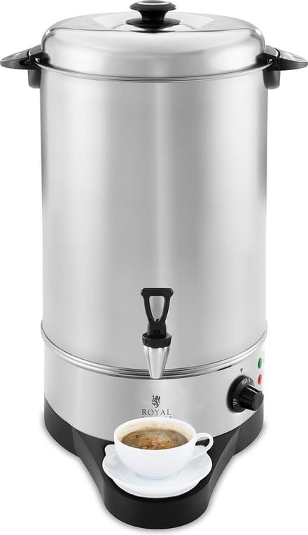 Waterkoker - 10 liter - 1.600 W - opvangschaal - Royal Catering