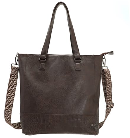 Donker camel/browny schoudertas / shopper Clever - OLT17236