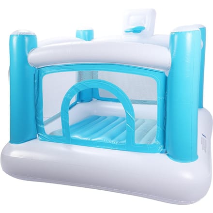 Opblaasbaar Kasteel Dik PVC Opblaasbaar Springkasteel met Afneembaar Mat voor Binnen Buiten blue