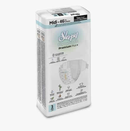 Sleepy Bio Natural Premium Plus Baby Luiers - 3 (4-10 Kg) - 46 Luiers