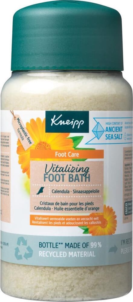 6x Kneipp Voetbadkristallen Vitalizing Calendula Sinaasappelolie 600 gr