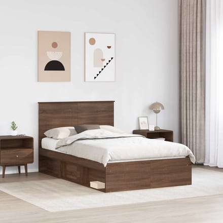 vidaXL - Bedframe - Bruin - Eiken - 120 - x - 200 - cm - Massief - grenenhout