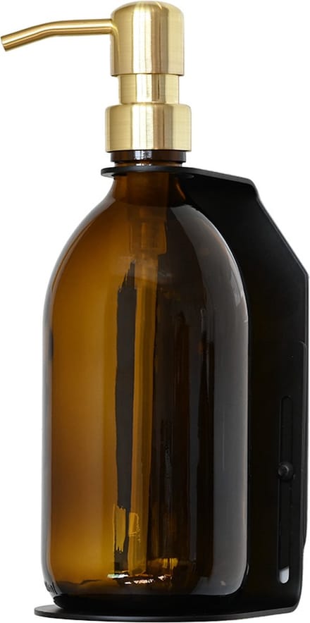 Groeikruid® Zeeppomphouder Zwart RVS inclusief Zeepdispenser | Single | 300 ml goud