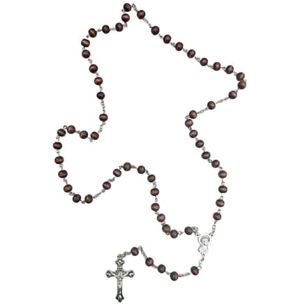 Fako Bijoux® - Rozenkrans Ketting - Sandelhout - Roodbruin