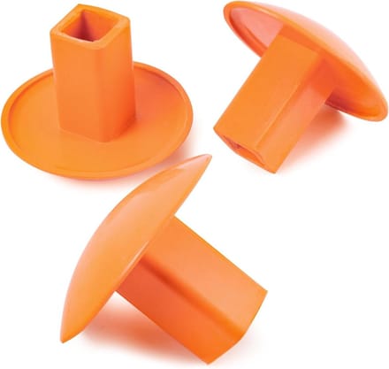 Honkbal Basis Ankerpluggen - Softbal Anker - Sportveld Onderhoud - Gegoten Rubber Constructie - 3 stuks - Neon Oranje