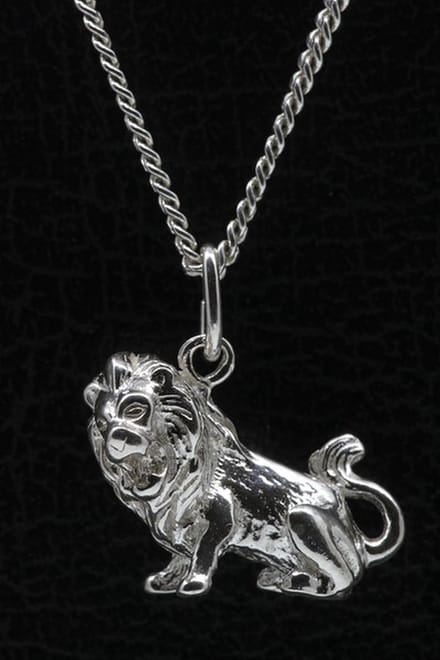 Zilveren Sterrenbeeld Leeuw ketting hanger - groot