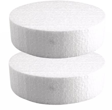 2x rayher hobby piepschuim schijf - 15 cm breed en 4 cm dik - hobby figuren/vormen artikelen