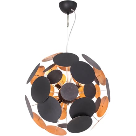 By Rydéns hanglamp Planet, zwart/goud, Ø 50 cm, metaal