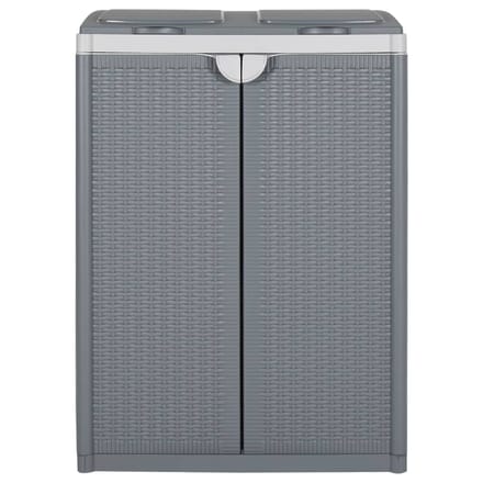 vidaXL - Vuilnisbak - met - 2 - deuren - 65x45x88 - cm - PP - grijs