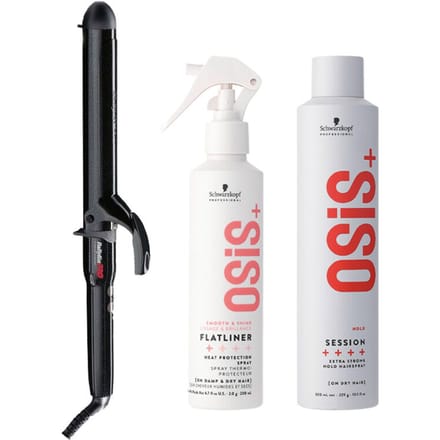 Babyliss PRO Krultang extra lang 32mm + Schwarzkopf OSiS+ Flatliner 200ml + OSiS+ Session Hairspray 500ml
