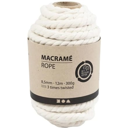 Creativ Company Macramétouw 8,5 mm 12 m Off White