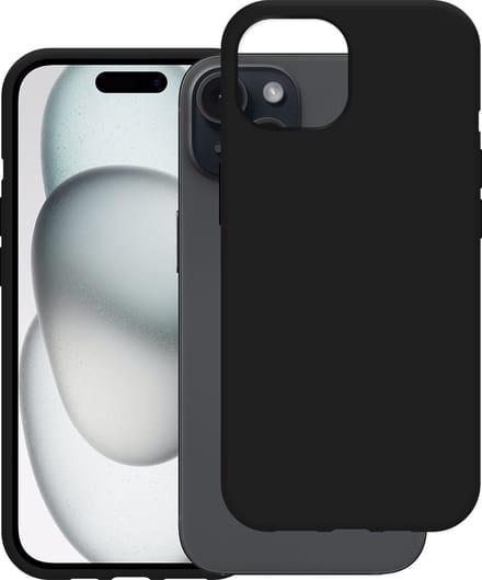 Cazy hoesje geschikt voor iPhone 15 Hoesje Siliconen - Flexibele Case - Zwart