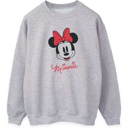 Disney Dames/Dames Minnie Mouse Gezicht Heather Sweatshirt (Heide Grijs)