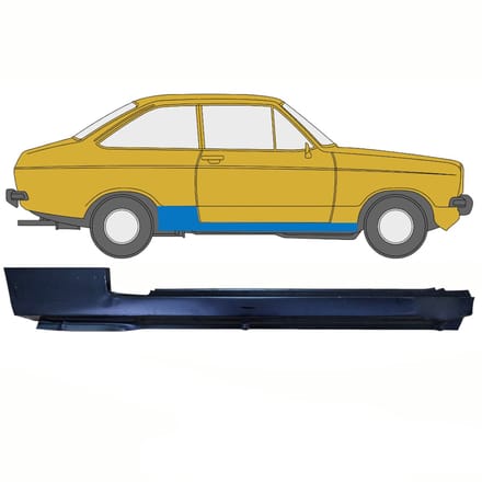 Volledige dorpel voor Ford Escort 1974-1980 / Rechts