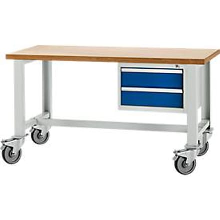 Werkbank, verrijdbaar, onderbouw, lichtgrijs