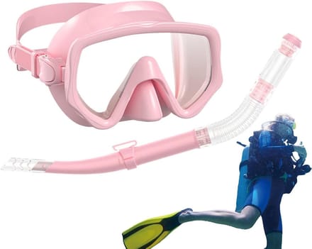 Duik- en Snorkelset - Snorkeluitrusting - Watersport - Panoramisch breed zicht - 180 graden - Roze