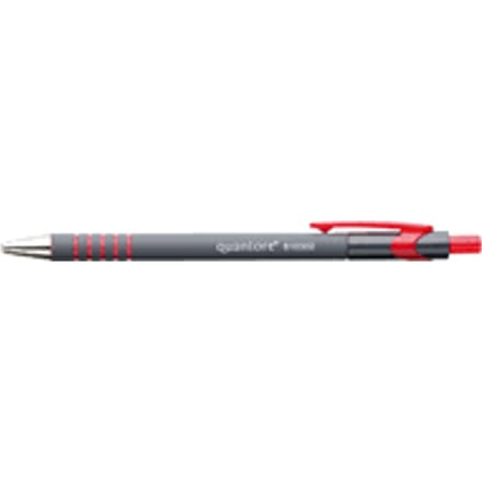 Balpen Quantore rubbergrip drukknop rood medium