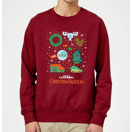 National Lampoon Griswold Christmas Starter Pack Christmas Jumper - Burgundy - M