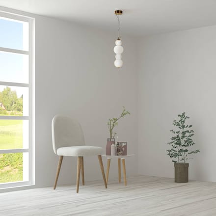Maytoni LED hanglamp Kraag, goud glas Ø 14,7 cm 3.000 K