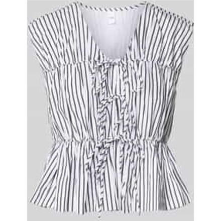 Relaxed fit blousetop met vetersluiting, model 'EBBA'