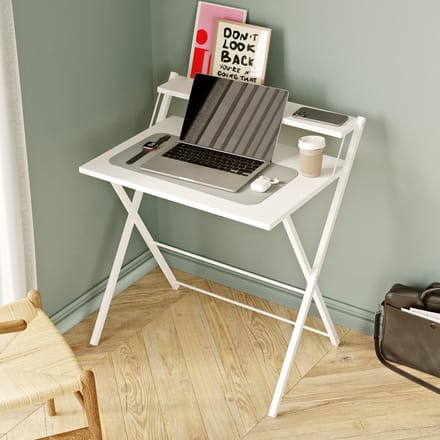 Zeo Wood® - Bureau Inklapbaar - Computertafel - Bureau Wit - Game Bureau - Laptoptafel
