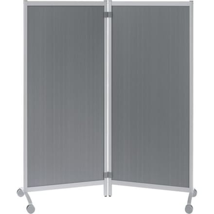 Mobiele scheidingswand, bestand tegen desinfectiemiddelen, 2 elementen, aluminiumkleurig