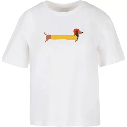 Dames-T-shirt Merchcode Christmas Dog