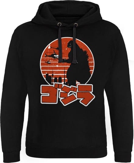Godzilla Epic-hoodie met Japans logo, zwart