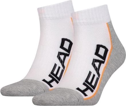 Head - Heren - 2-Pack Performance Quarter Sokken - Wit - 35-38