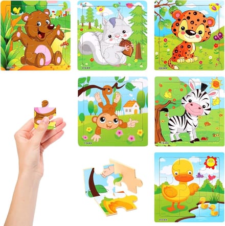 Houten Puzzels voor Peuters 2-3 Jaar | Dieren Educatief Stapelraadsels